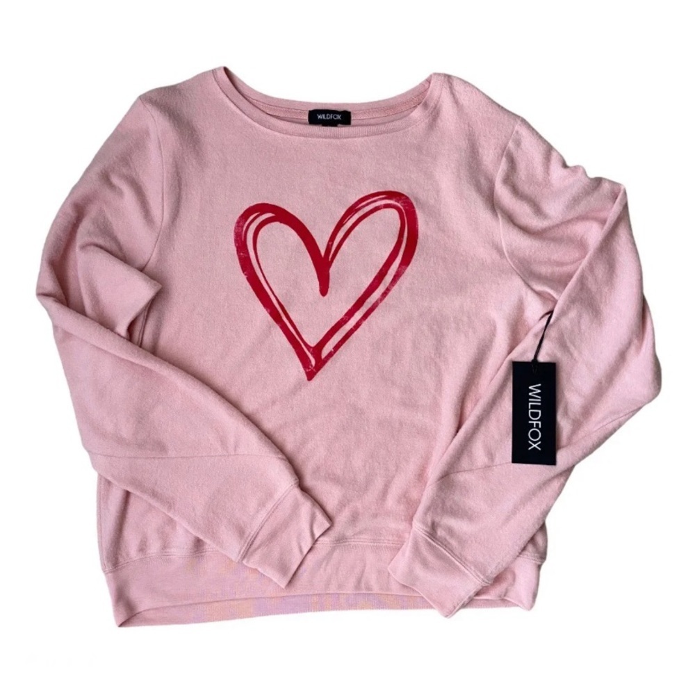 NWT Wildfox Sketchy Heart Sweatshirt Top S